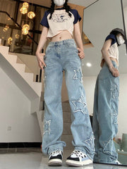 Women'S Fashionable American Retro High Street Jeans