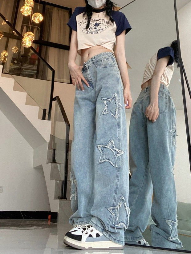 Women'S Fashionable American Retro High Street Jeans