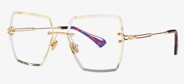 Womens Rimless Sunglasses Ladies Metal Gradient Lens Brown Black Square Sun Glasses Female Accessories Summer 2018