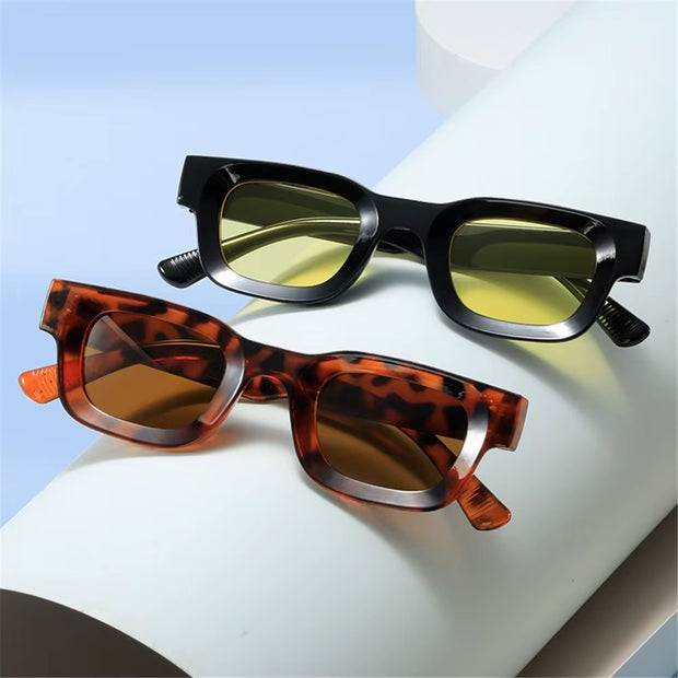 Men Vintage Rectangle Frame Sunglasses Fashion Retro Sun Glasses Luxury Brand Design UV400 Shades Eyewear Women Goggles