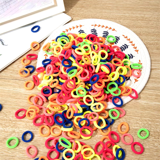 100/300/500 Pcs Girls Colorful Elastic Hair Bands Ponytail Hold Hair Tie Rubber Bands Scrunchie Hair Accessories Bands for Girls