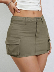 ICON Flap Pocket Side Cargo Denim Skirt