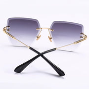 Womens Rimless Sunglasses Ladies Metal Gradient Lens Brown Black Square Sun Glasses Female Accessories Summer 2018