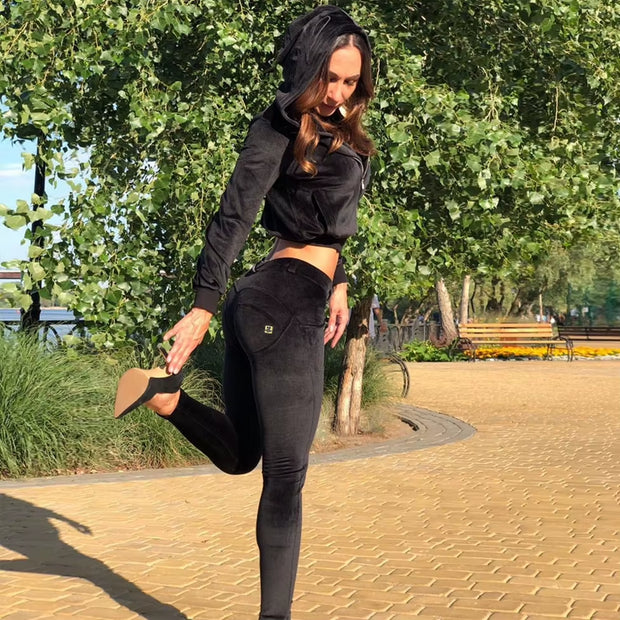 Melody Push up Black Pants Women Warm Chenille Leggings Skinny for Winter Butt Lift Flannel Pants Women