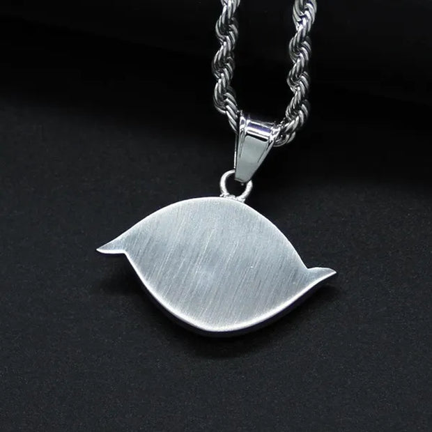 Fashion Stainless Steel Rope Chain Necklace Silver Plated CZ Evil Eye Pendant Necklace for Women Men Girl Female Accessories