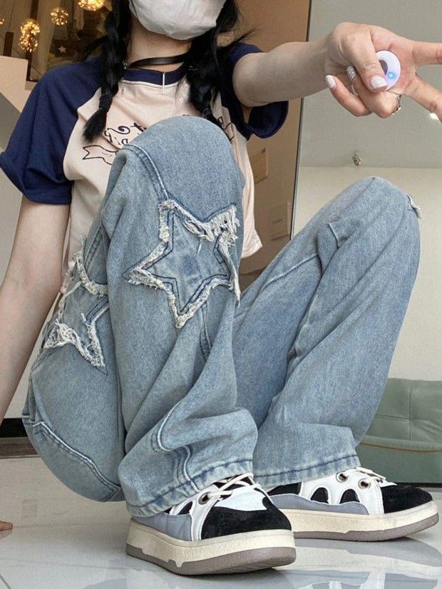 Women'S Fashionable American Retro High Street Jeans